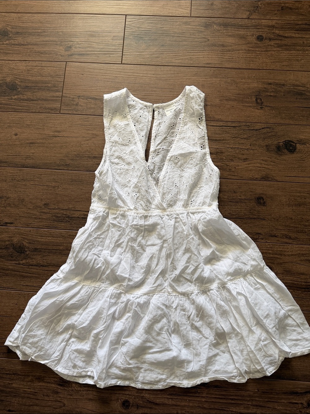 abercrombie kids White Eyelet Tiered Swim Coverup Dress